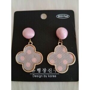 Women's Lilac & Pink Polka Dot Dangle Earrings Fashion Earrings Jewelry New